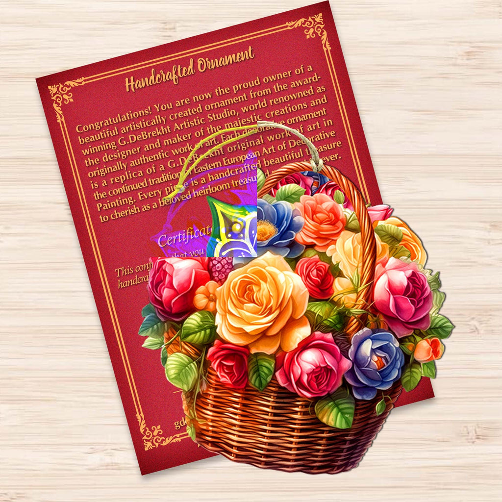Flowers in the Basket Wooden Ornaments by G. Debrekht - Love Family Decor - 8688316