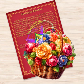 Flowers in the Basket Wooden Ornaments by G. Debrekht - Love Family Decor - 8688316