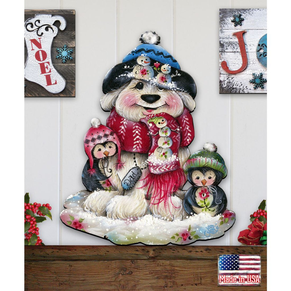 Christmas Dog Penguin Door Decor by Jamie Mills-Price - Pets Dog and Cats Decor - 8457503H