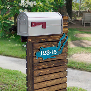 Scuba Diver Coastal Personalized House Number Sign by G. Debrekht - Coastal Sea-Life Decor - Handcrafted Wooden Handcrafted Wooden Handcrafted Wooden Address Sign - MA98446