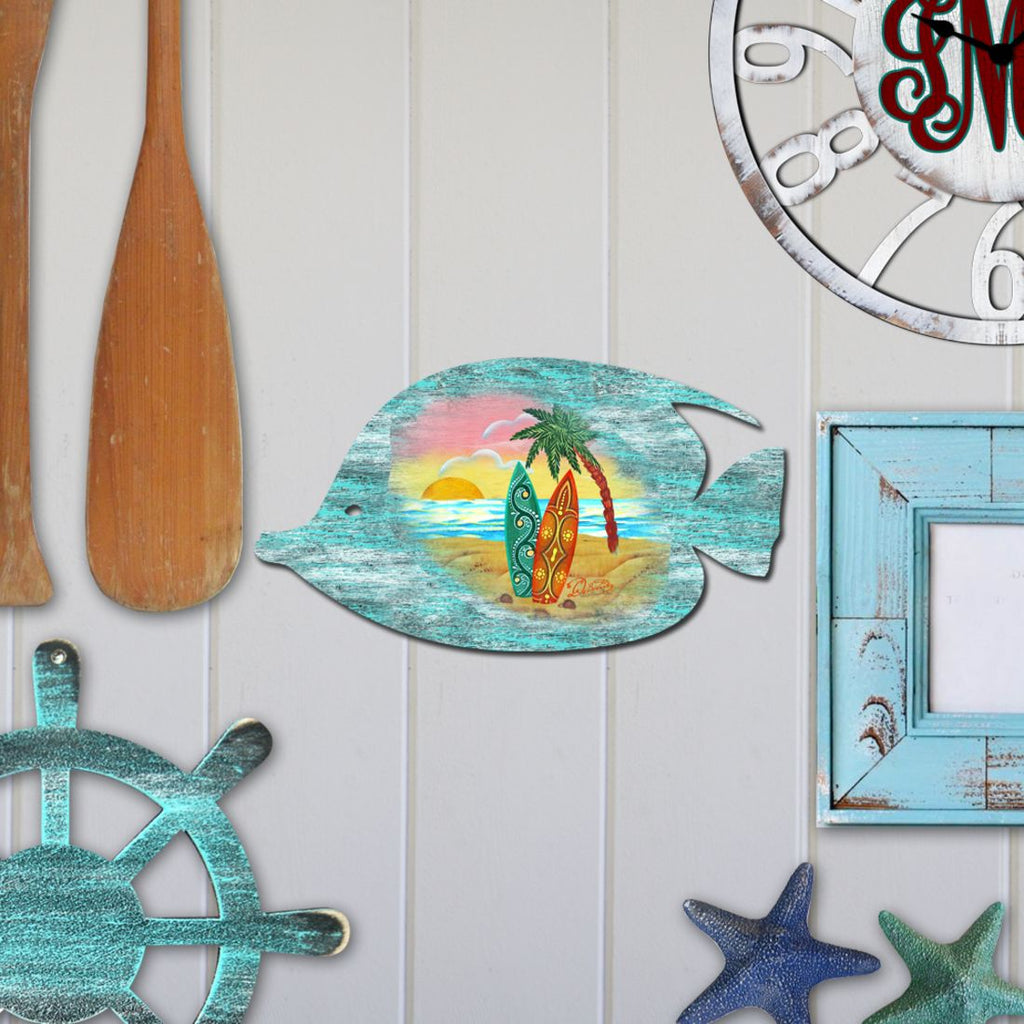 Fish Coastal Door Decor by G. DeBrekht - Coastal Holiday Decor - 8198527H
