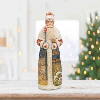 A Child Is Born Devotional Santa Hand-Painted Wood-Carved Masterpiece by G. Debrekht - Nativity Holiday Decor - 213012