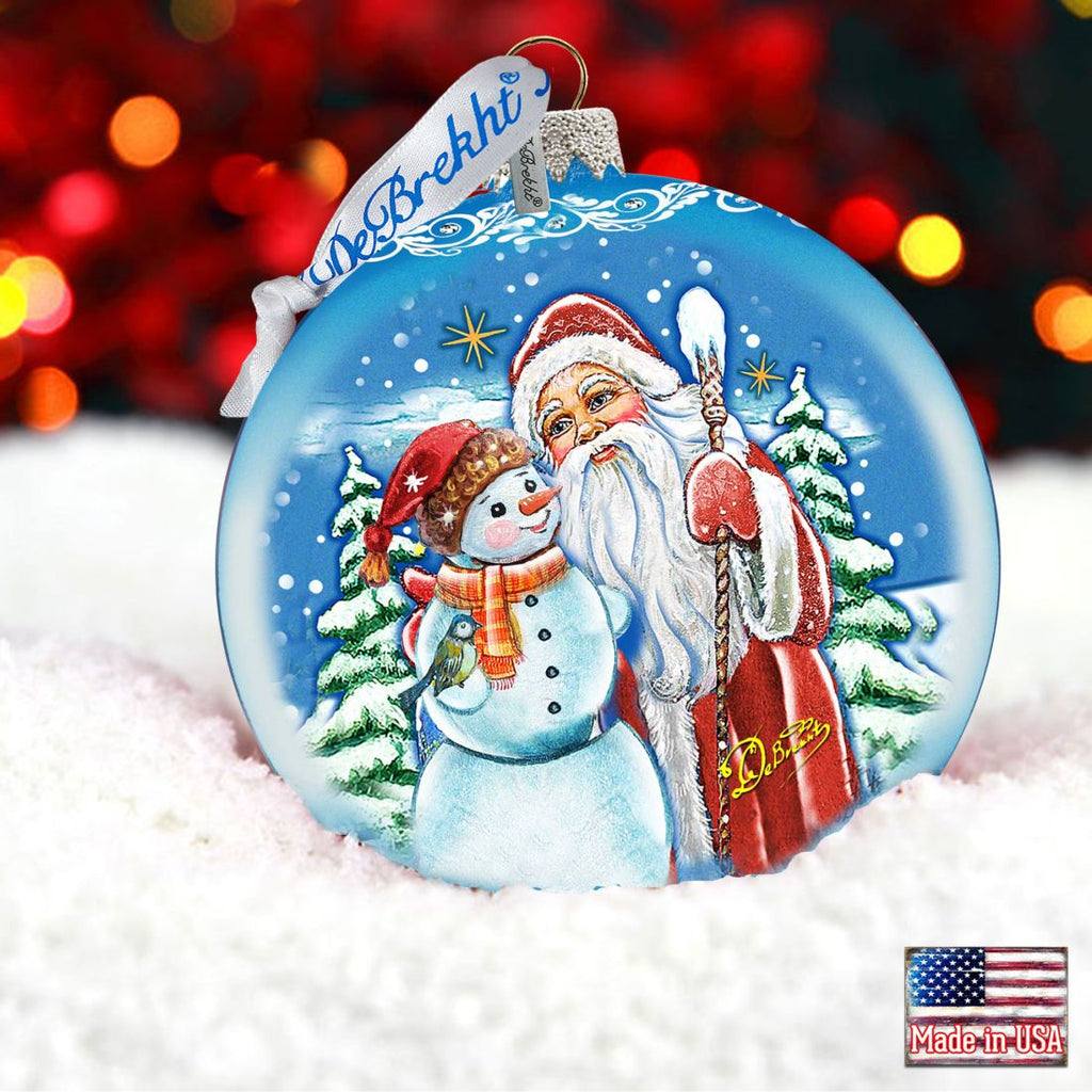 Christmas Workshop Glass Ornament Limited Edition by G. DeBrekht - Christmas Santa Snowman Decor - 73888