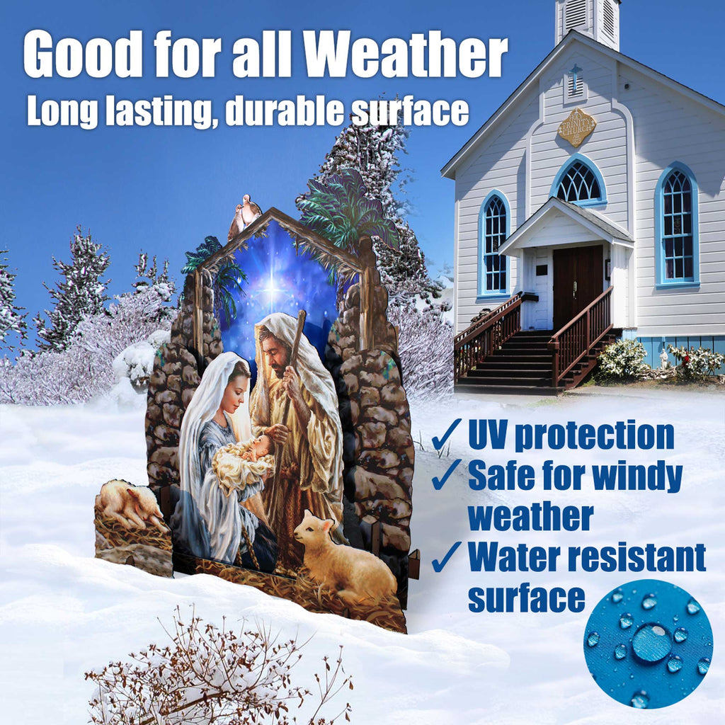 Glory to God Nativity Life Size Oversized Outdoor Decor by D. Gelsinger - Nativity Holiday Decor - 8461010F-S4-DG-XXLG