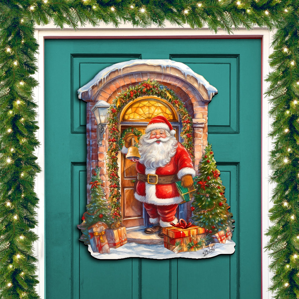 Knocking the door Santa Holiday Door Decor by G. Debrekht - Christmas Decor - 8611044H
