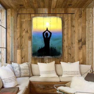 Yoga Art Wooden Wall Art by Nature Wonders - Nature Health Decor - 98435B