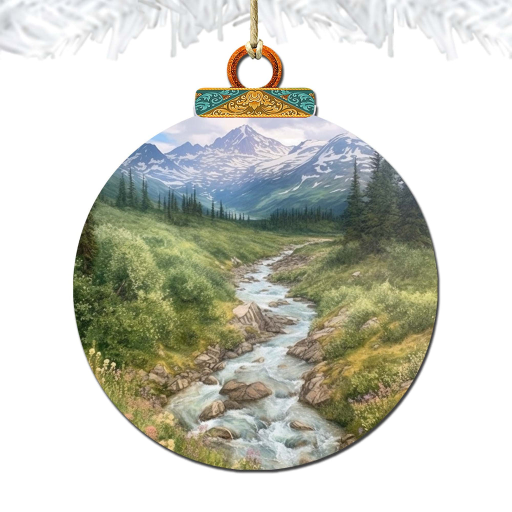 Alaskan Wilderness Wooden Ornaments by G.Debrekht - Wildlife Holiday Decor - 870076