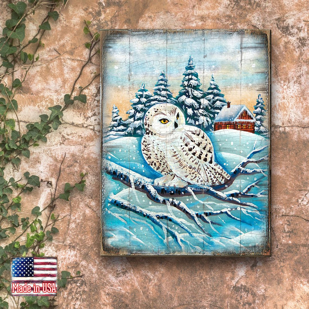 Lokki Owl Art Wooden Wall Art by Nature Wonders - Nature Wildlife Decor - 95213B