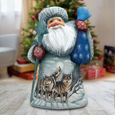 Wolves Village Santa Hand-Painted WOODCARVED Masterpiece by G. DeBrekht - Wildlife Holiday Decor - 821479 *** PRE-ORDER - Handmade Just for You! ***