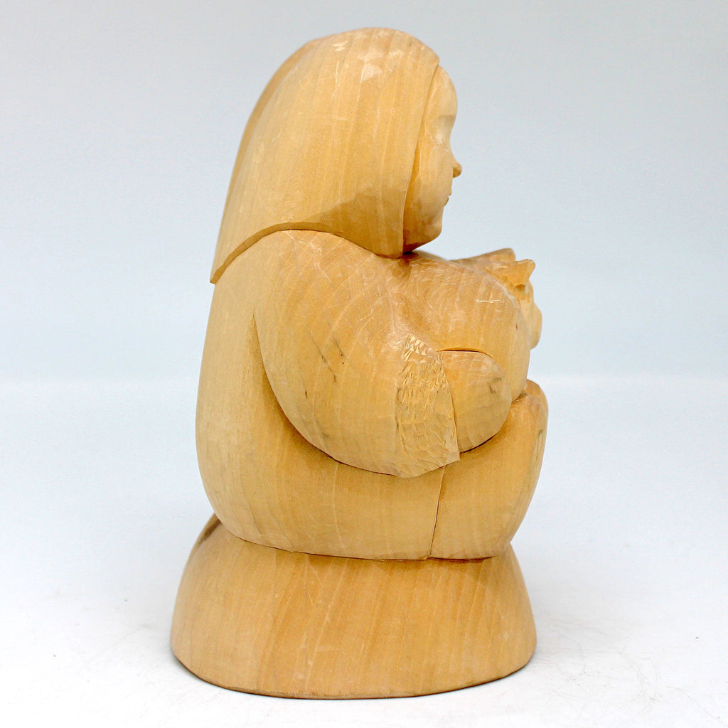 One-of-a-Kind Two Little Friends Wood Carved Figurine 6