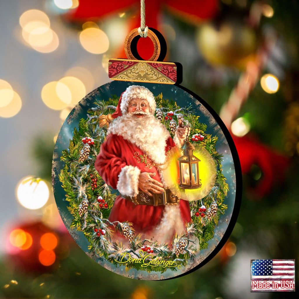 Enchanted Christmas Wreath Wooden Ornaments by Gelsinger - Christmas Santa Snowman Decor - 8021051-1003
