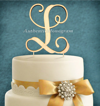 Wedding Cake Topper - Wooden Vine Script LETTER Cake Topper, Anniversary, Engagement, Proposal, Rehearsal Dinner, Bridal Shower 4112p