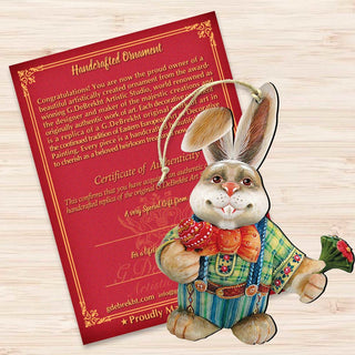 Father Bunny Wooden Ornaments Easter by G. DeBrekht - Easter Spring Decor - 8154423