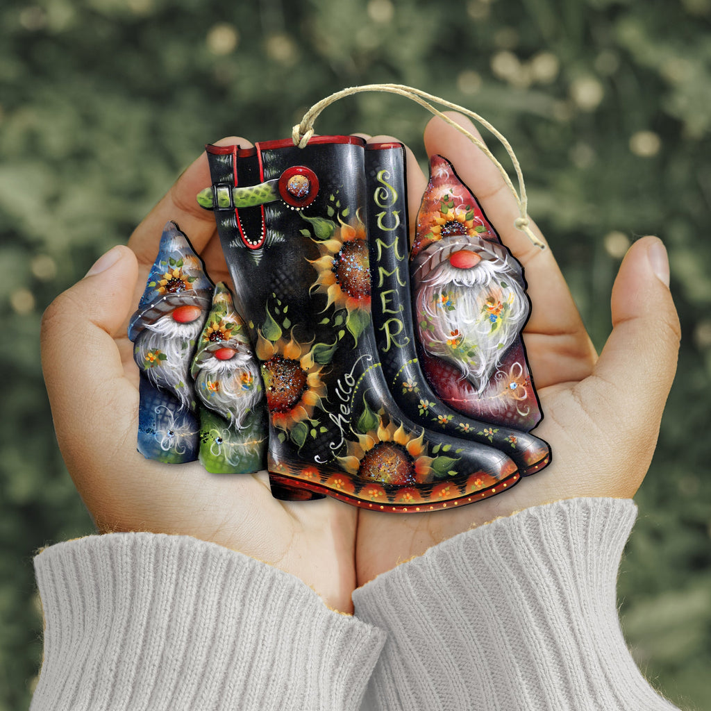 Hello Summer Boots Wooden Ornaments by Jamie Mills-Price Love Kids Family Decor - 8611062-3-MP