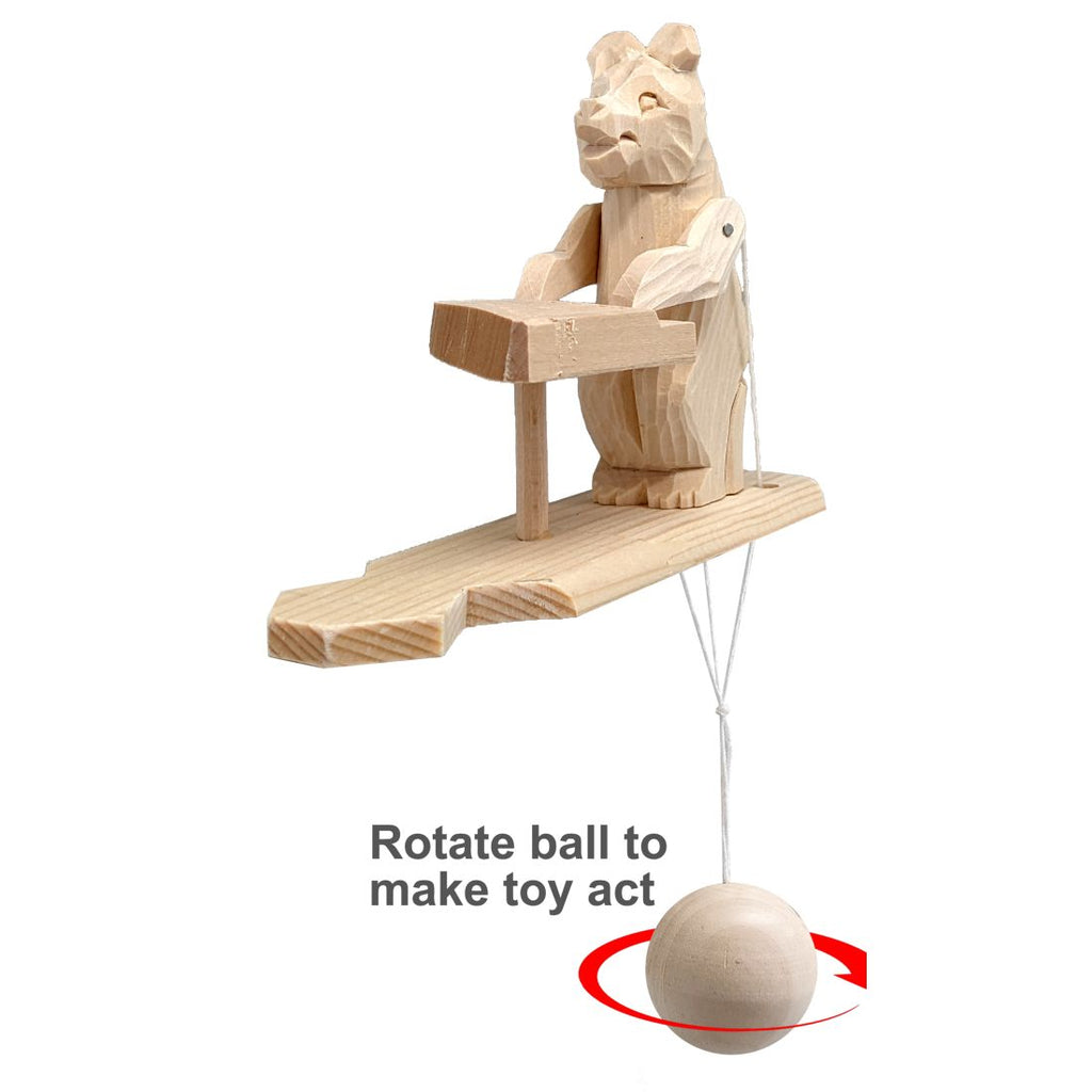 Piano-Playing Bear Animated Spinning Old-World Decoration by Designocracy - Wildlife Holiday Decor - 191000-15