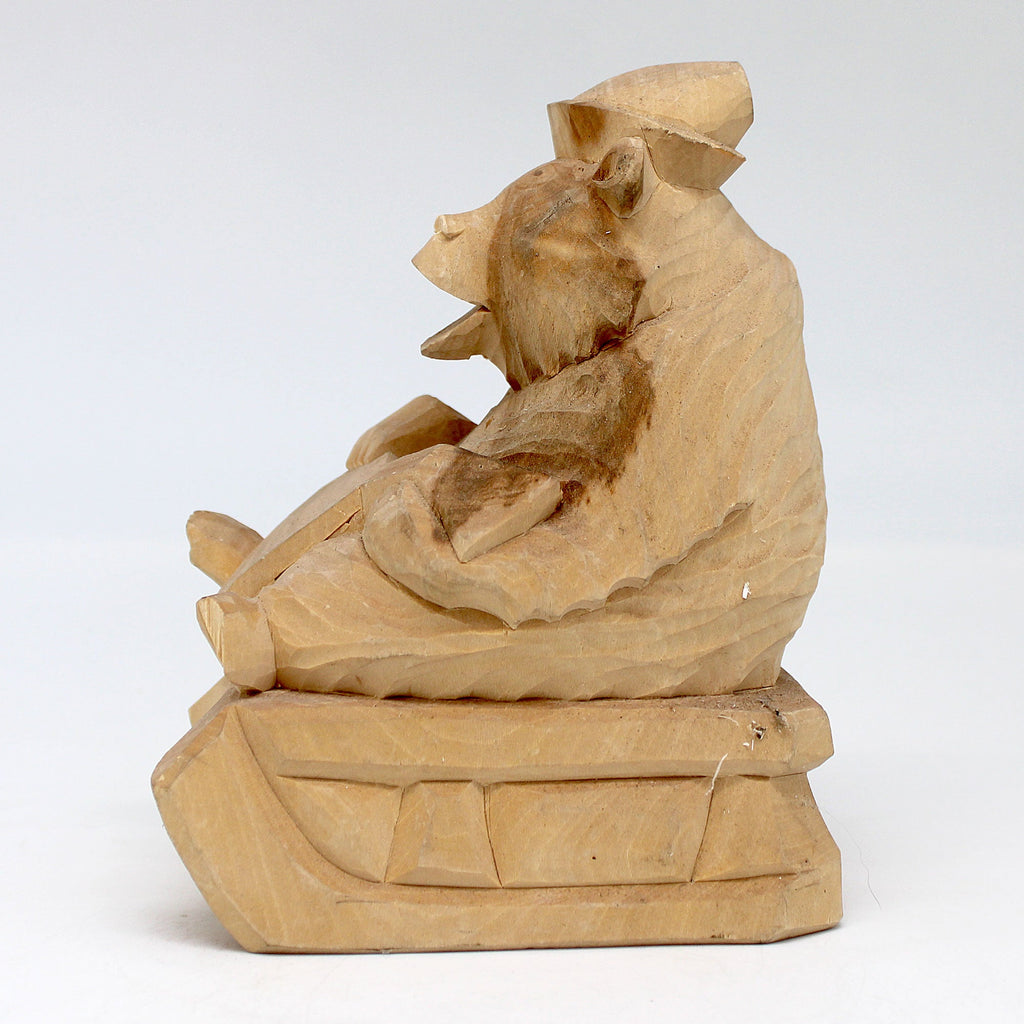 One-of-a-Kind The Bear with Balalaika Wood Carved Figurine 6