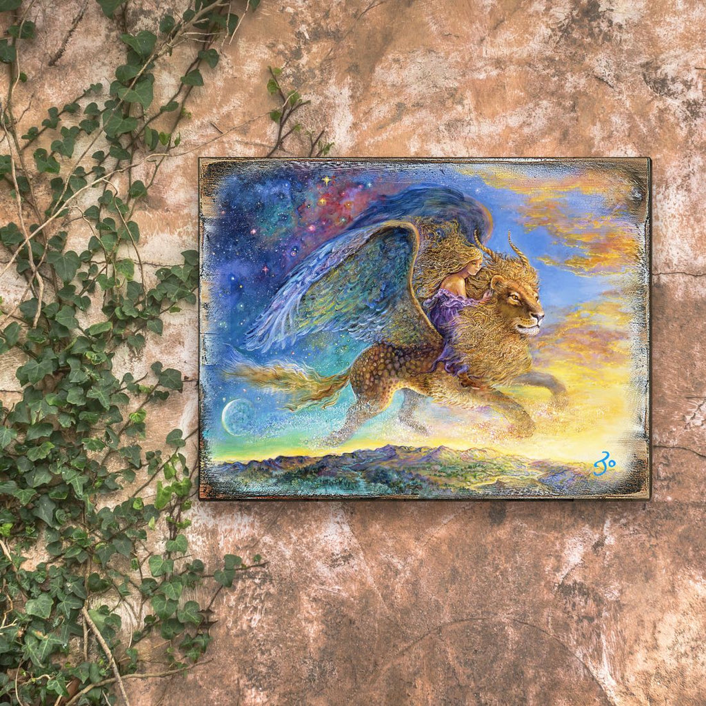 Where Are We Going My Lovely Fantasy Wooden Wall Art by Josephine Wall - Fantasy Decor - 852142-JW