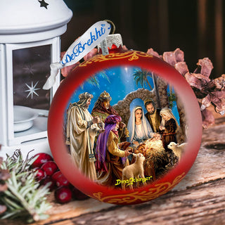 Holy Night Nativity Glass Ornament Limited Edition by D. Gelsinger - Nativity Holiday Decor - 73898-1208