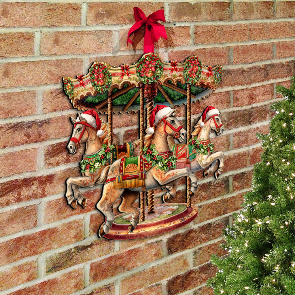 Christmas Carousel Holiday Door Decor by G. Debrekht - Christmas Decor - 8611030H