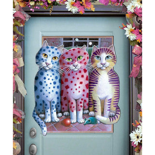 Board Meeting Holiday Door Decor by Laura Seeley - Pets Dog and Cats Decor - 8512051H