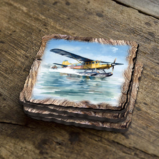 Airplanes Wooden Cork Coasters Gift Set of 4 by Nature Wonders Nature Wildlife Decor - 95403C-S4