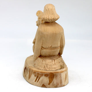 One-of-a-Kind The Man and the Bear Wood Carved Figurine 7x5.5