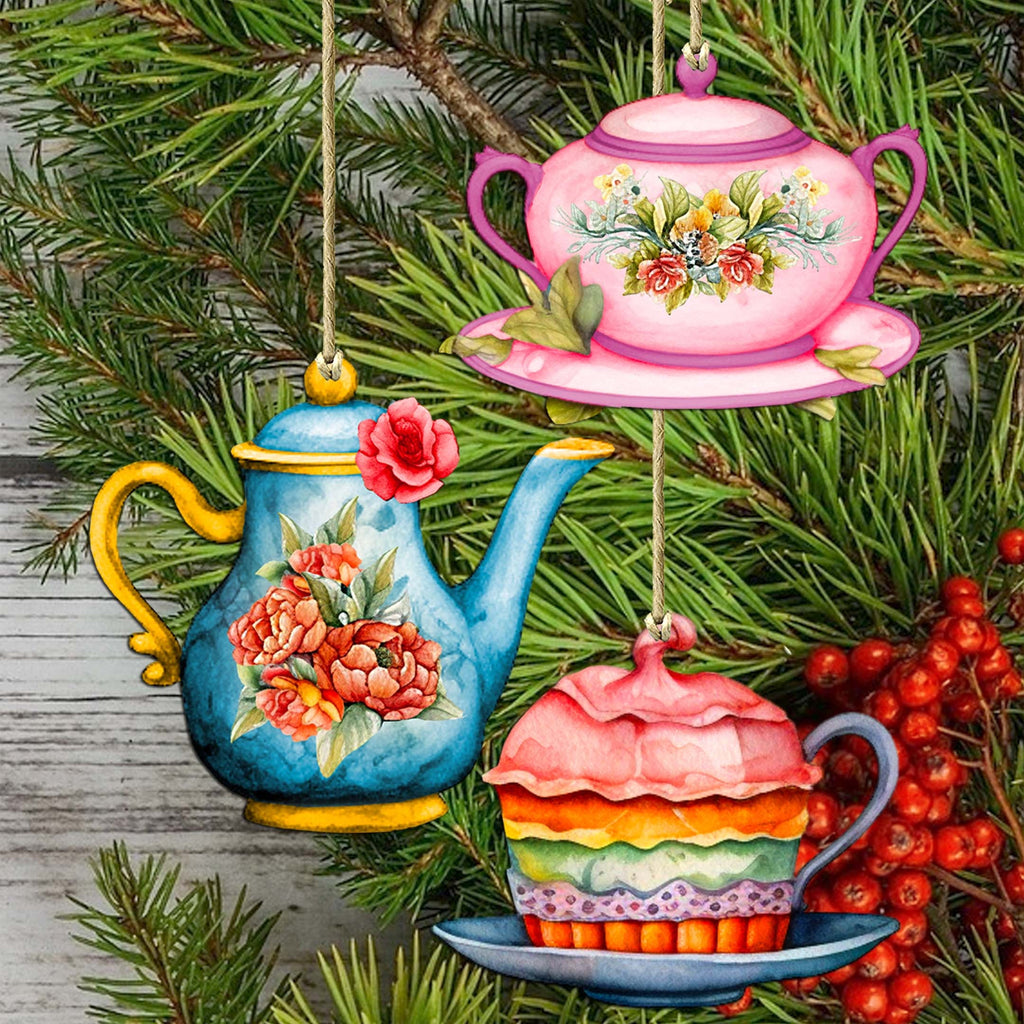 Happy Mother's Day Decorative Eco Wood Ornaments Set of 3 by G. Debrekht - Love Family Decor - 8091059-S3