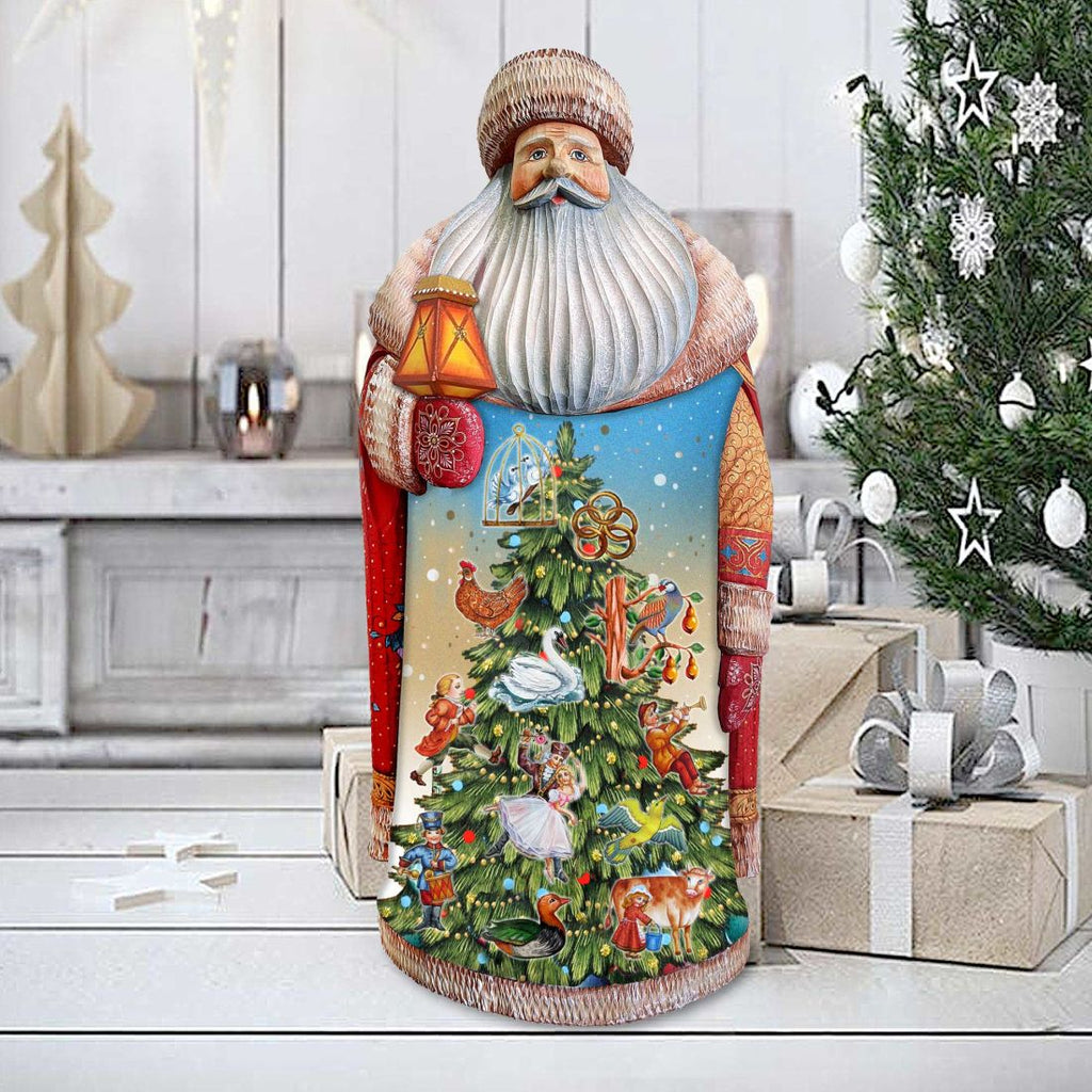 12 Days of Christmas Celebration Santa Hand-Painted Wood-Carved Masterpiece by G. Debrekht - Christmas Decor - 215863