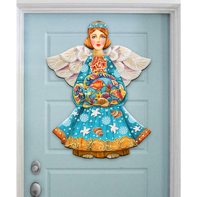 Guardian of The Sea Angel Door Decor by G. DeBrekht - Coastal Holiday Decor - 8152724H