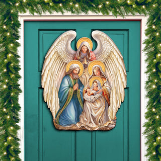 Nativity with Angel Holiday Door Decor by G. Debrekht - Christmas Decor - 8611056H