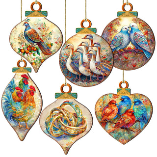 Twelve Days of Christmas Eco Wood Ornaments Set of 12 by G. DeBrekht - Christmas Decor 12 Days of Christmas - 8610102-S12