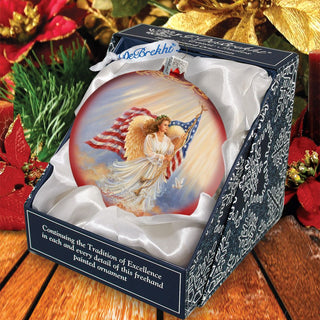 American Angel Glass Ornament by D. Gelsinger - American Christmas Decor - 71103-0107