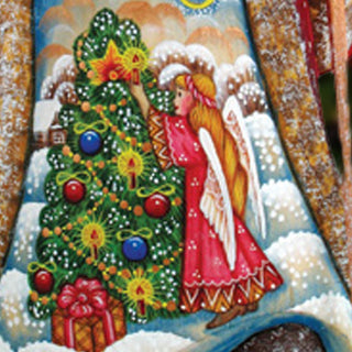 Trim a Tree Angel Hand-Painted WOODCARVED Masterpiece by G. DeBrekht - Christmas Decor - 8214836