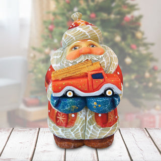 Mini Firefighter Santa Handcrafted Christmas Figurine - G. DeBrekht - Christmas Santa Snowman Decor - 517652