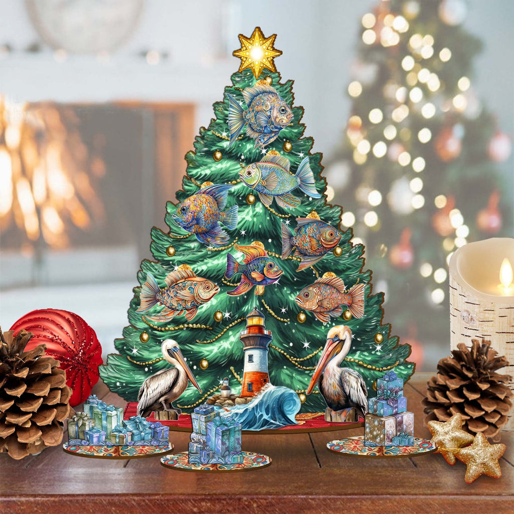 Coastal Christmas Tree Eco Wood Set by G.DeBrekht Christmas Decor - 8091514