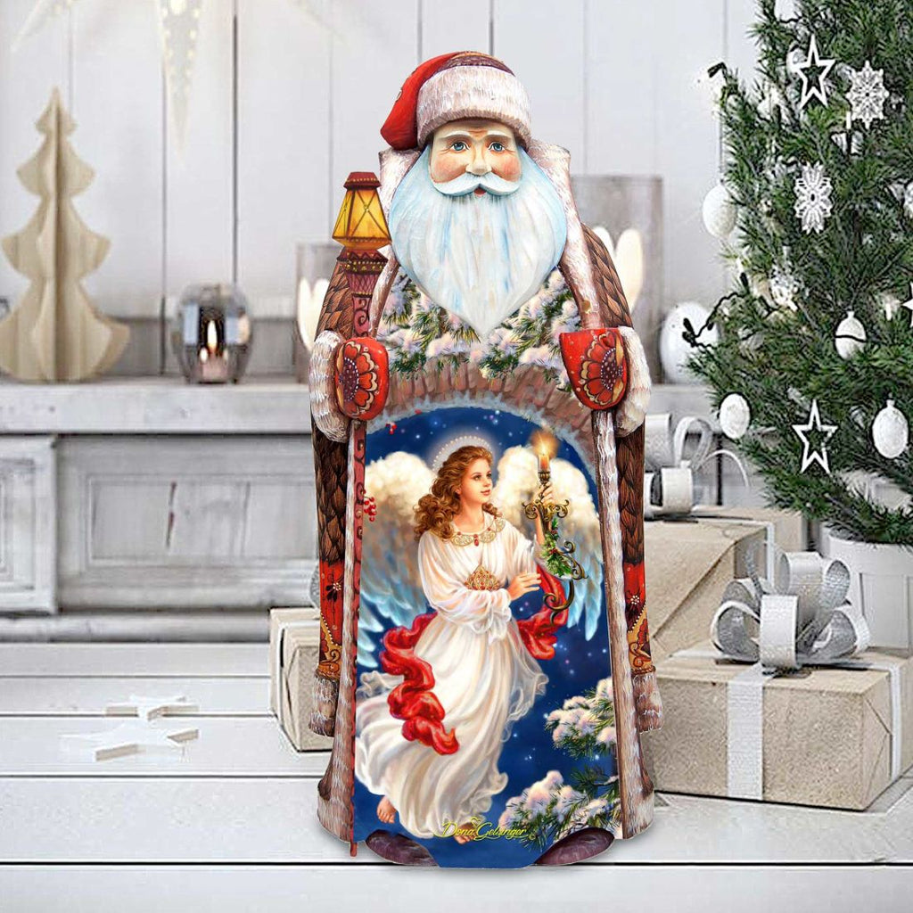 Angel in the Arch Santa Hand-Painted WOODCARVED Figurine by D. Gelsinger - Nativity Holiday Decor - 242112-1322
