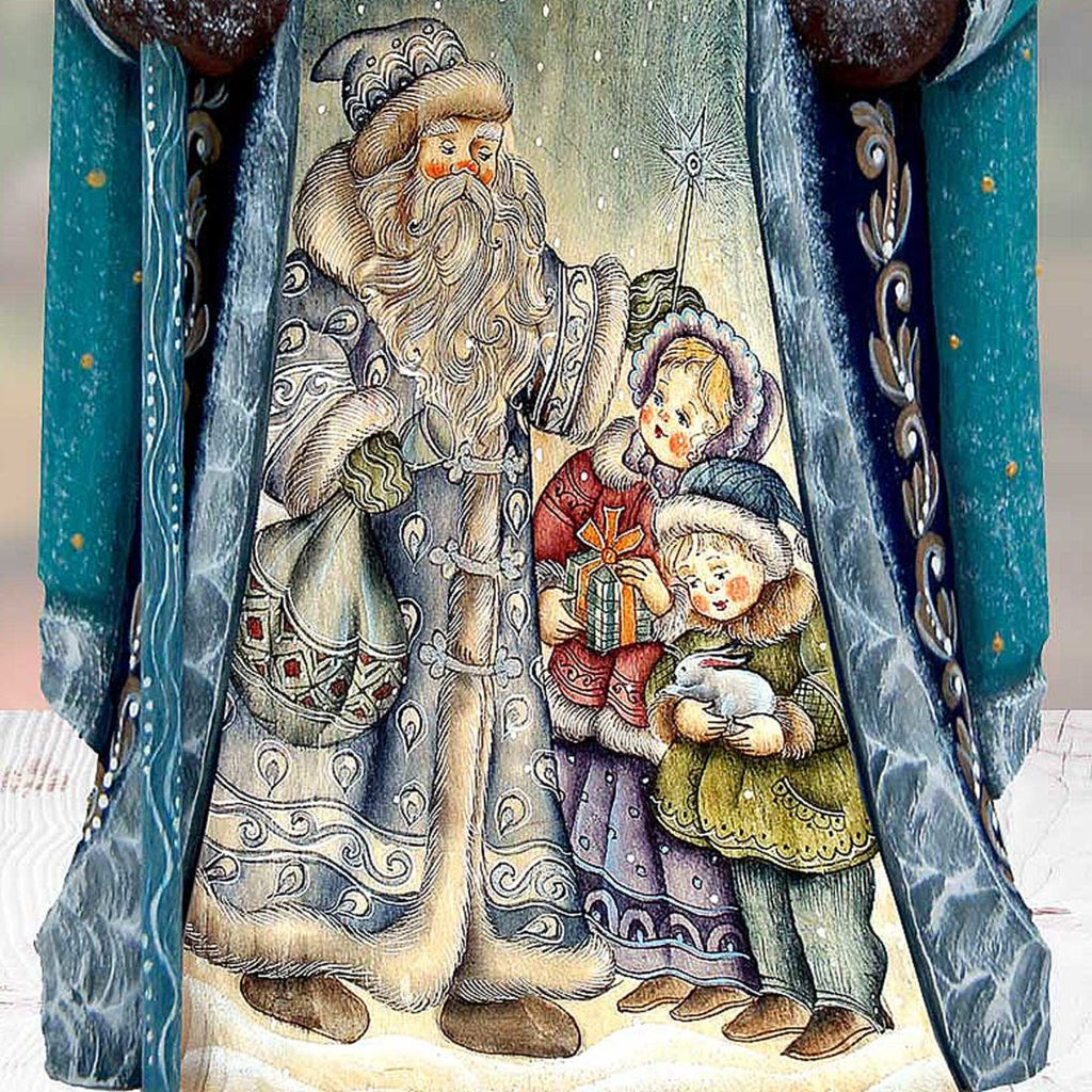 Blue Father Frost Hand-Painted WOODCARVED Masterpiece by G. DeBrekht - Christmas Decor - 8202013