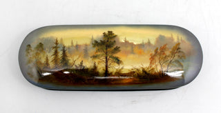 Handpainted One-of-a-Kind Papier Mache Lacquered Miniature Box 5.75 x 2 x 1