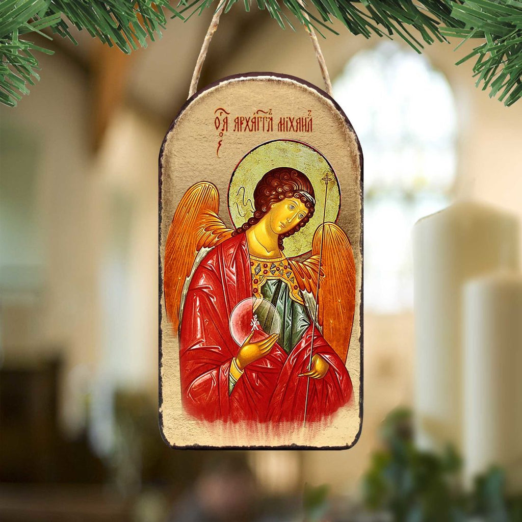 Saint Michael Religious Orthodox Sacred Icon Ornament - Inspirational Icon Decor - 87027