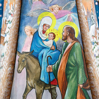 Santa and the Guardian Angels Christmas Outdoor Scene by G. DeBrekht - Christmas Santa Snowman Decor - 811832F