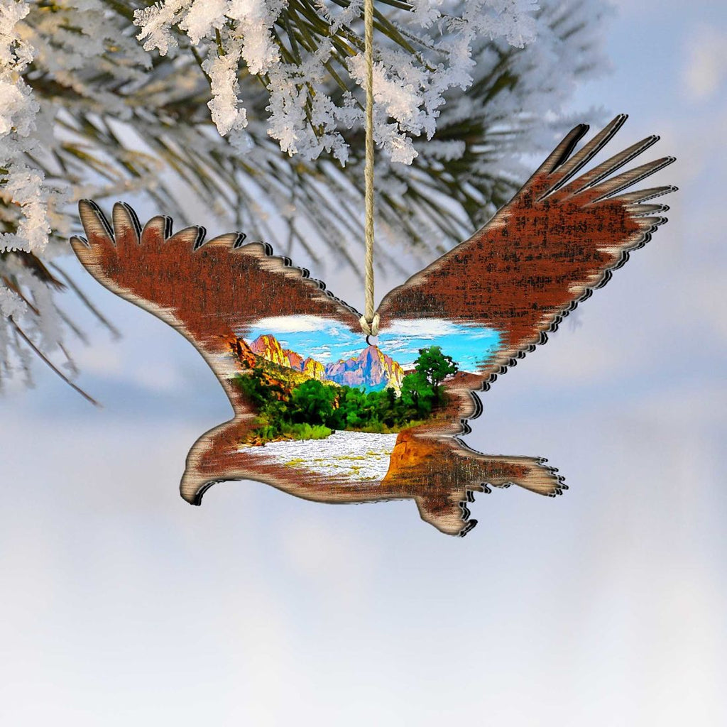 Eagle Shaped Wooden Ornaments by Nature Wonders - Wildlife Holiday Decor - 8198233
