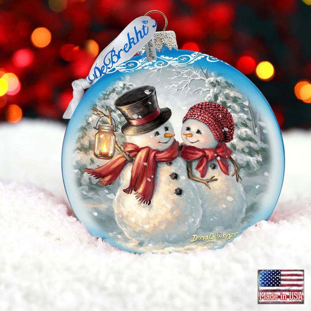 Snow Much in Love Glass Ornament Limited Edition by D. Gelsinger - Christmas Santa Snowman Decor - 73889-1708