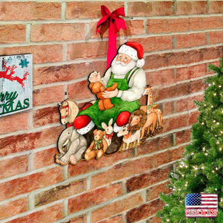 Merry Christmas Santa Door Decor By Susan Winget - Christmas Santa and Snowman Decoration