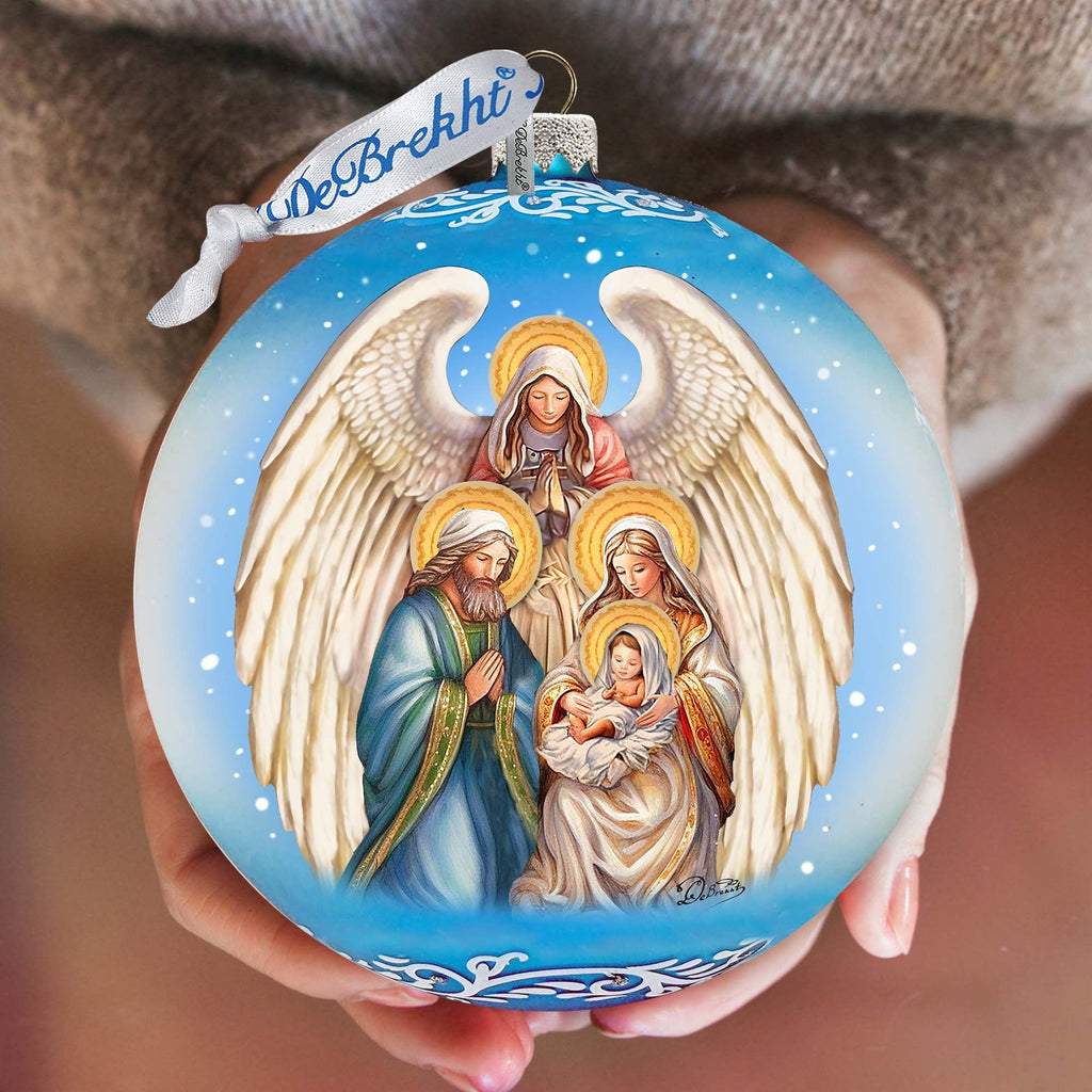 Angel's Divine Presence Nativity Lg Glass Ornament by G. Debrekht - Nativity Holiday Decor - 73934