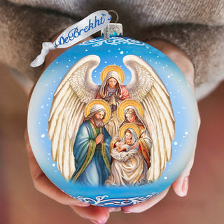 Angel's Divine Presence Nativity Lg Glass Ornament by G. Debrekht - Nativity Holiday Decor - 73934