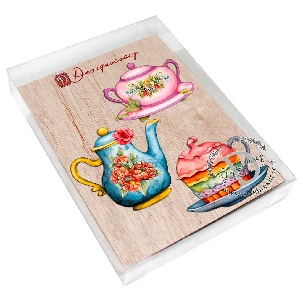 Happy Mother's Day Decorative Eco Wood Ornaments Set of 3 by G. Debrekht - Love Family Decor - 8091059-S3