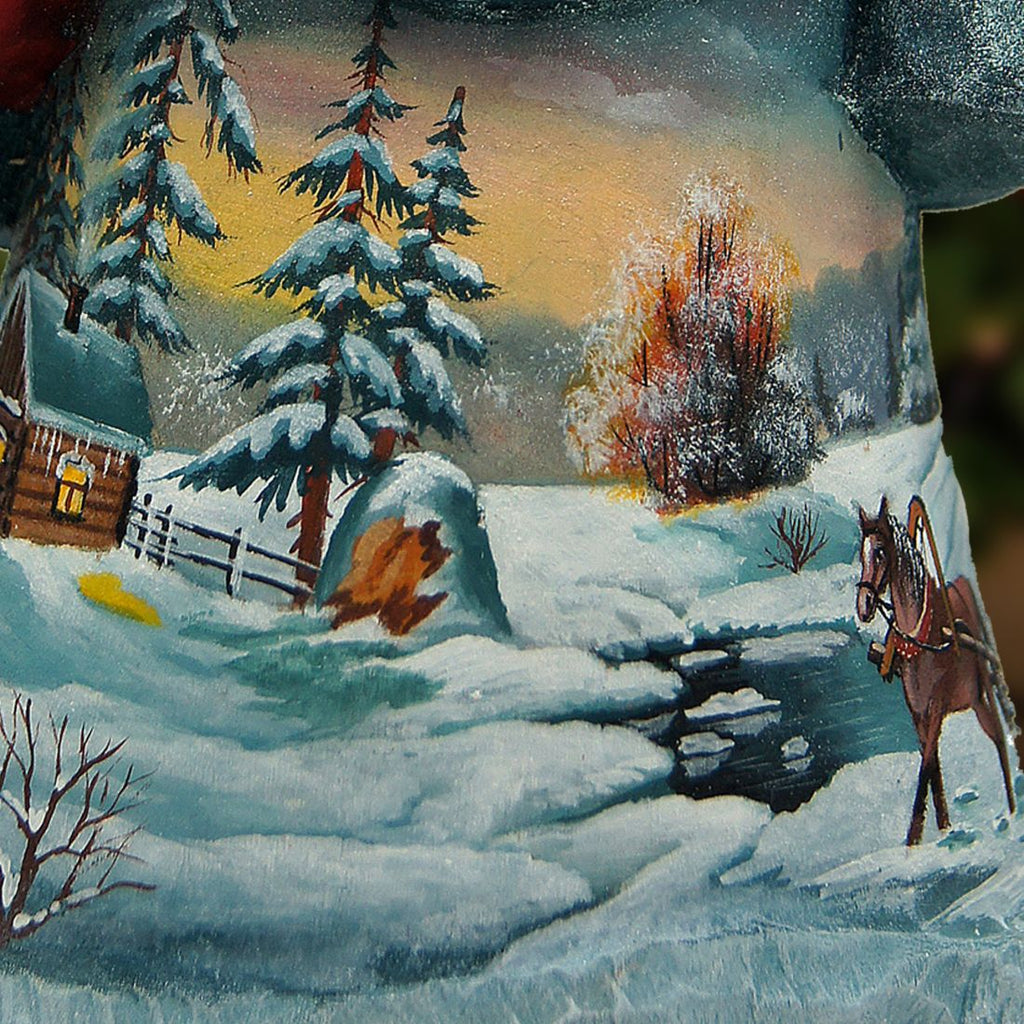 Frosted Sleigh Ride Santa Hand-Painted WOODCARVED Masterpiece by G. DeBrekht - Christmas Decor - 2821707 *** PRE-ORDER - Handmade Just for You! ***