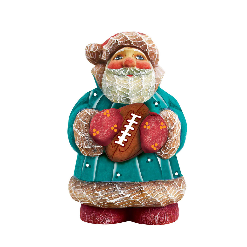 Football Santa Handcrafted Christmas Figurine - G. DeBrekht - Christmas Santa Snowman Decor - 517614