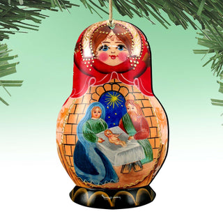 Nativity Nesting Doll Wooden Ornaments by G. DeBrekht - Christmas Decor - 8110710