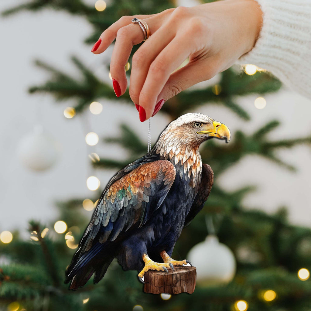 Bald Eagle Charm Wooden Ornaments by G.Debrekht - Wildlife Holiday Decor - 8710101-4
